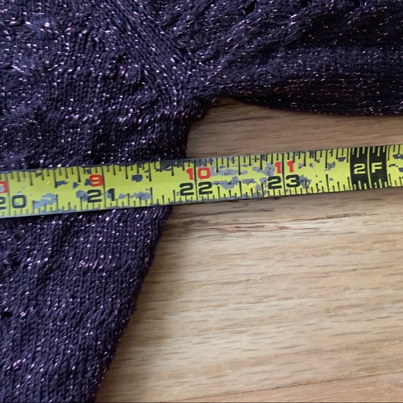 New York & Company Purple Metallic V-neck Sweater - Large - Picture 13 of 13